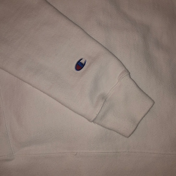 GIRLS MEDIUM WHITE CHAMPION HOODIE - Picture 6 of 7